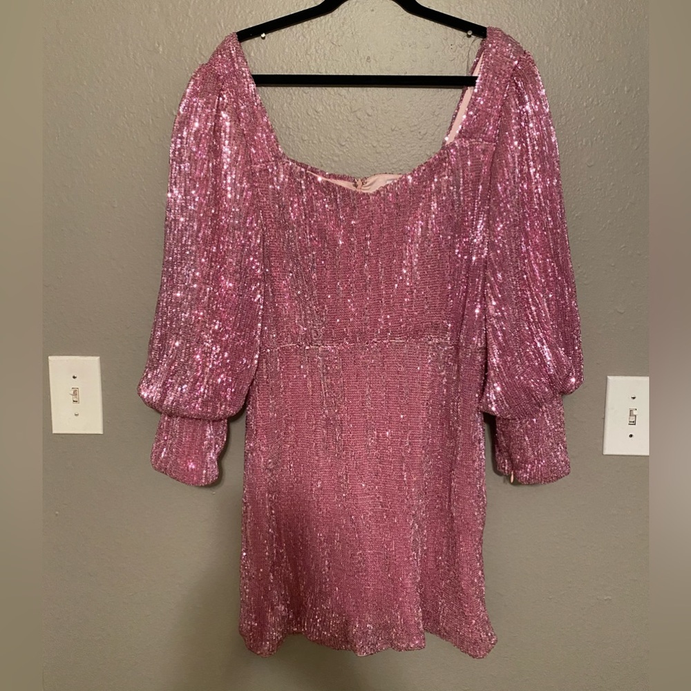 Sequin Pink Dress by Glamorous Collection Size 14